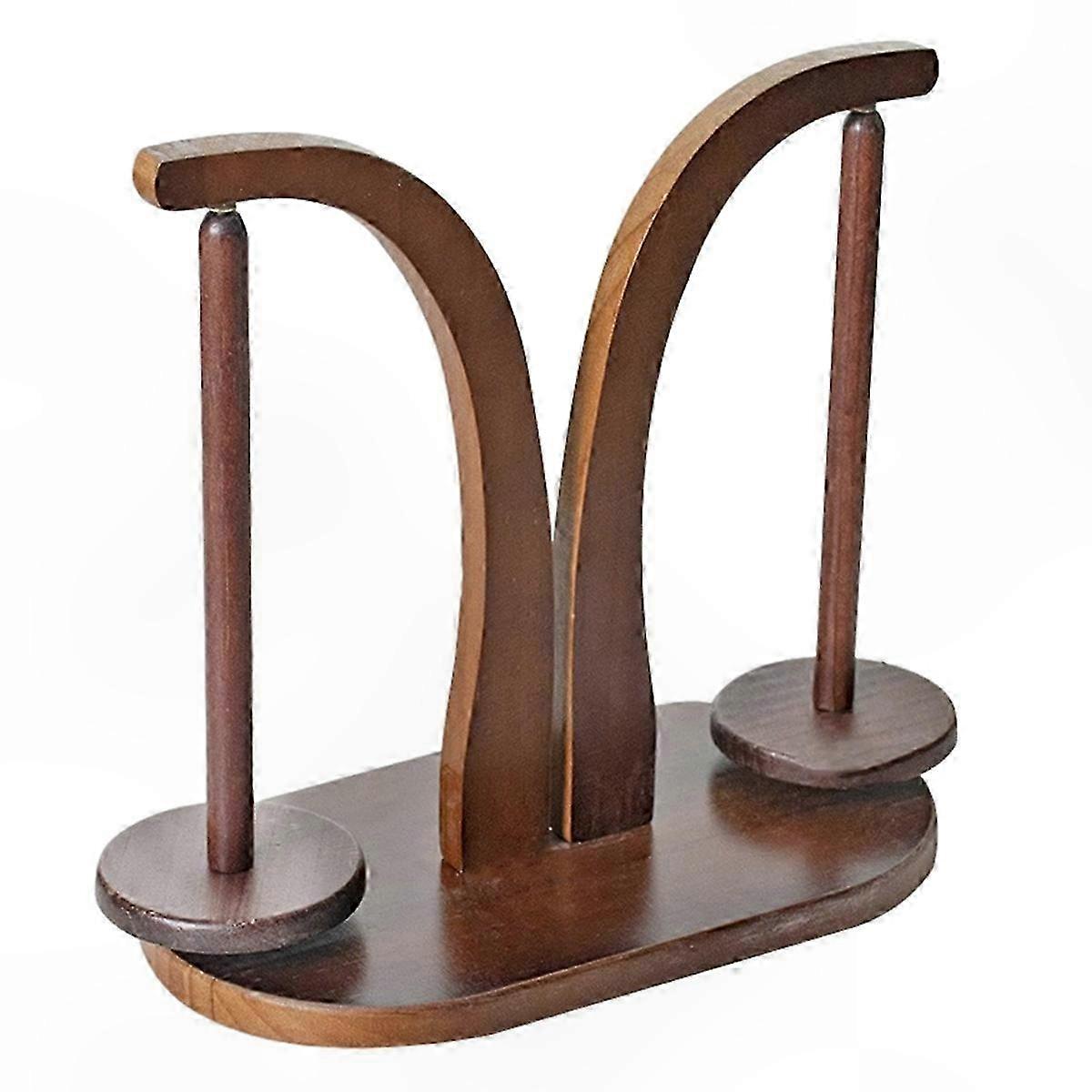 Wooden Yarn Organizer with Magnetic Holder and Double Spindle for Knitting Projects