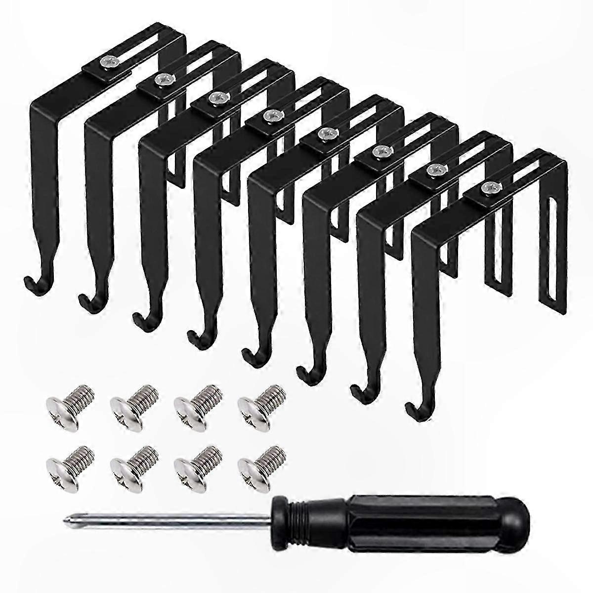 Universal Metal Partition Hangers - Black Cubicle Hooks for Door, Mirror, and Office Use