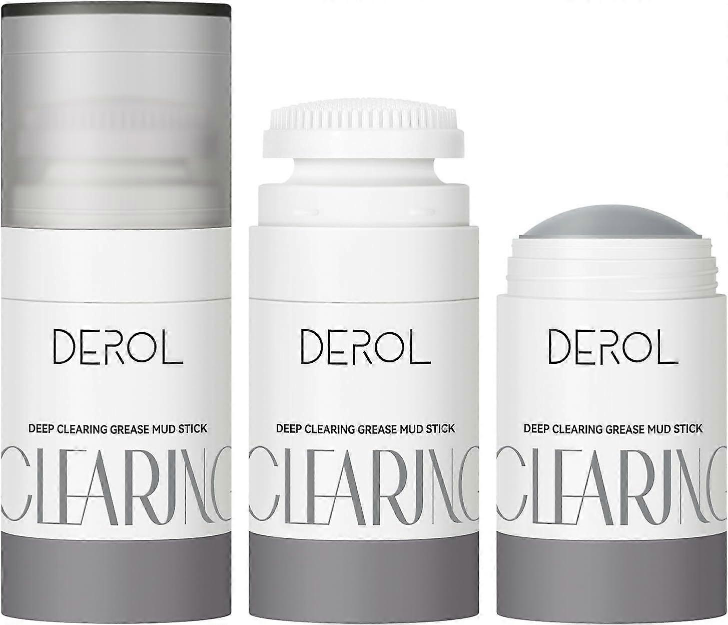 Deep Cleansing Mud Mask Stick - 45g Volcanic Mud Mask Stick with Silicone Brush - Remove Oil, Cleanse Pores, Refresh Skin - Blackhead Removal, Pore Mi