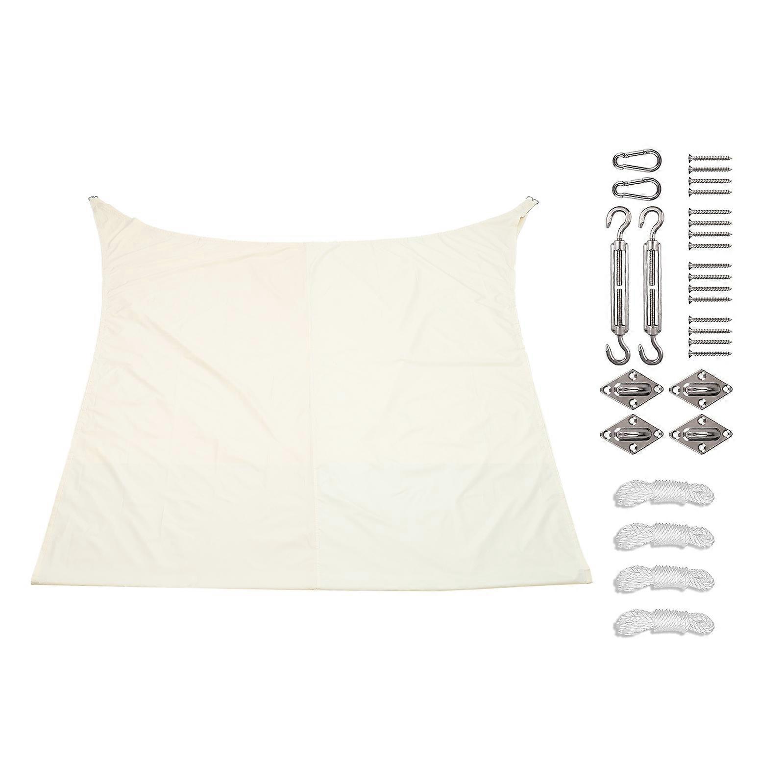 Waterproof Sun Shade Canopy Set for Garden and Swimming Pool in Beige Featuring Rectangular Shape for Uv Protection