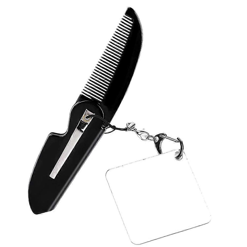 Travel Use Folding Comb Men Pocket Comb Black Plastic Foldable Durable 1Set