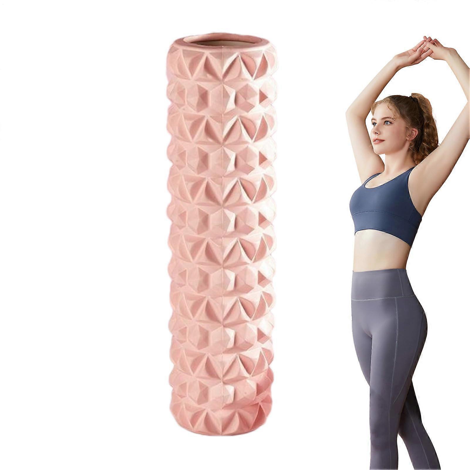 Foam Roller Diamond Model 45cm Pink For Back Pain, Self Myofascial Release, Hollow Design, Trigger Point Release