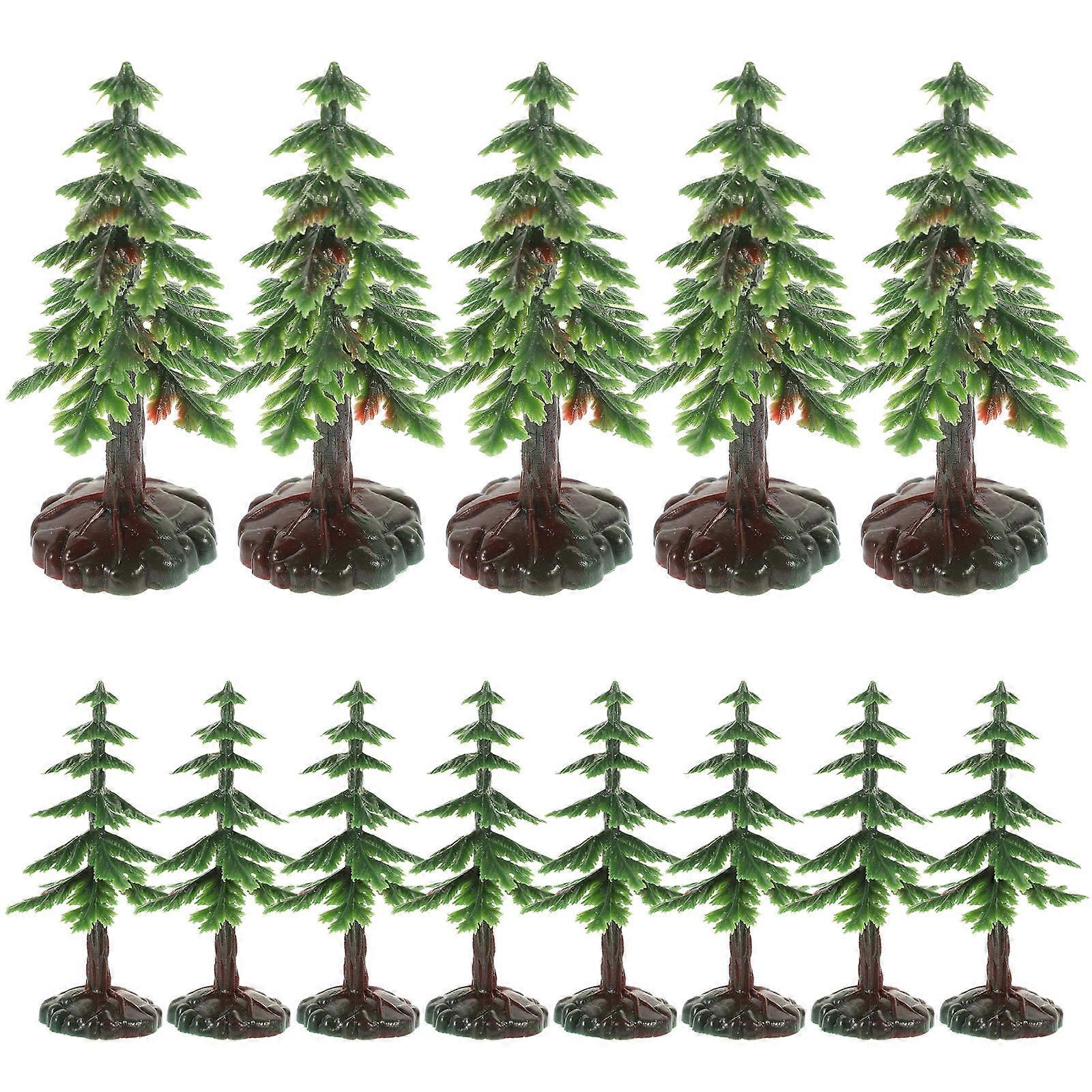 20PCS Miniature Christmas Trees for Decoration Made of PVC in Green Color Perfect for Table Top and