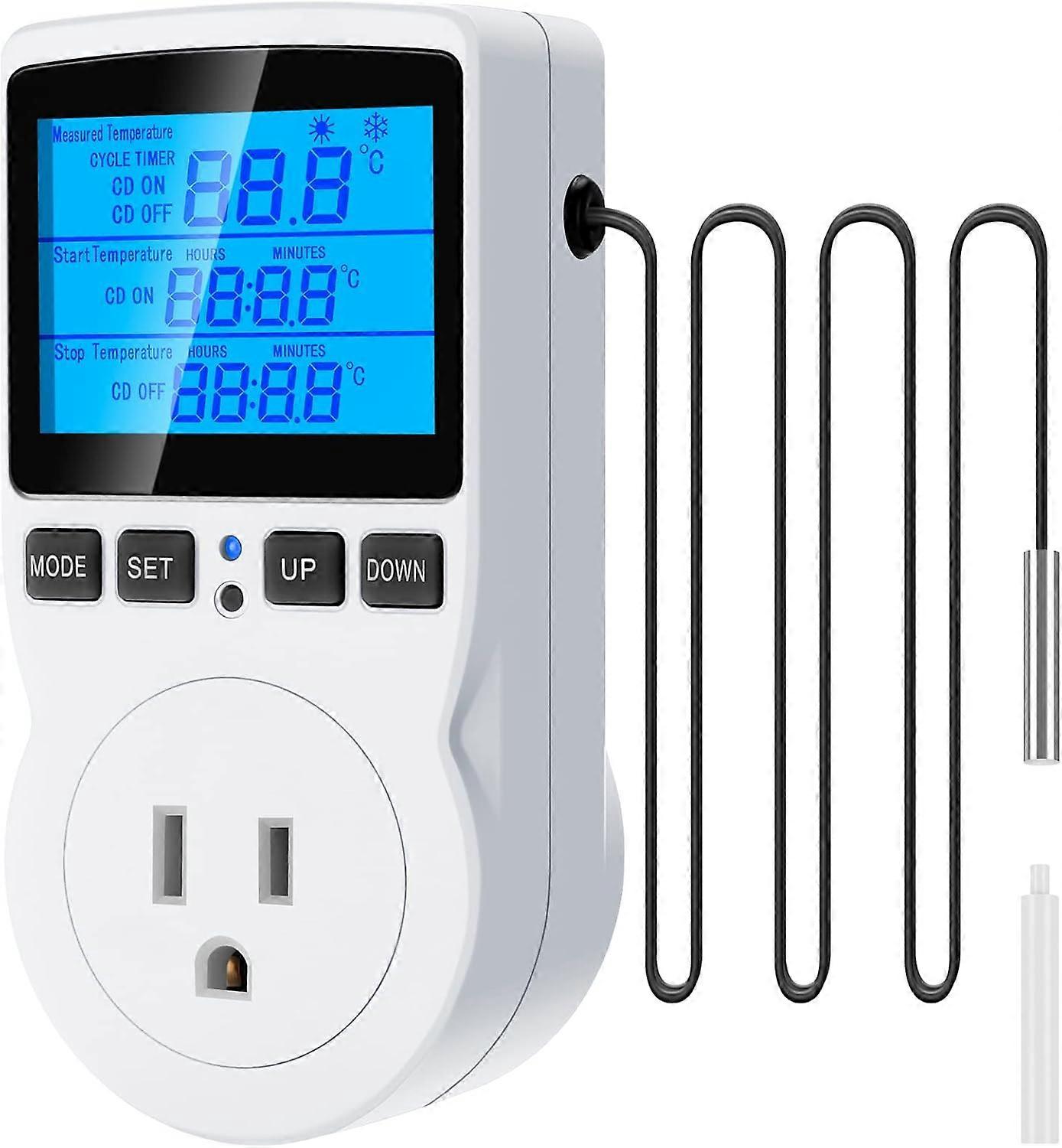 2025 Latest Model Digital Temperature Controller Thermostat Timer - Reptile Thermostat Controller Day Night Timer 1800W 120V 15A Temperat