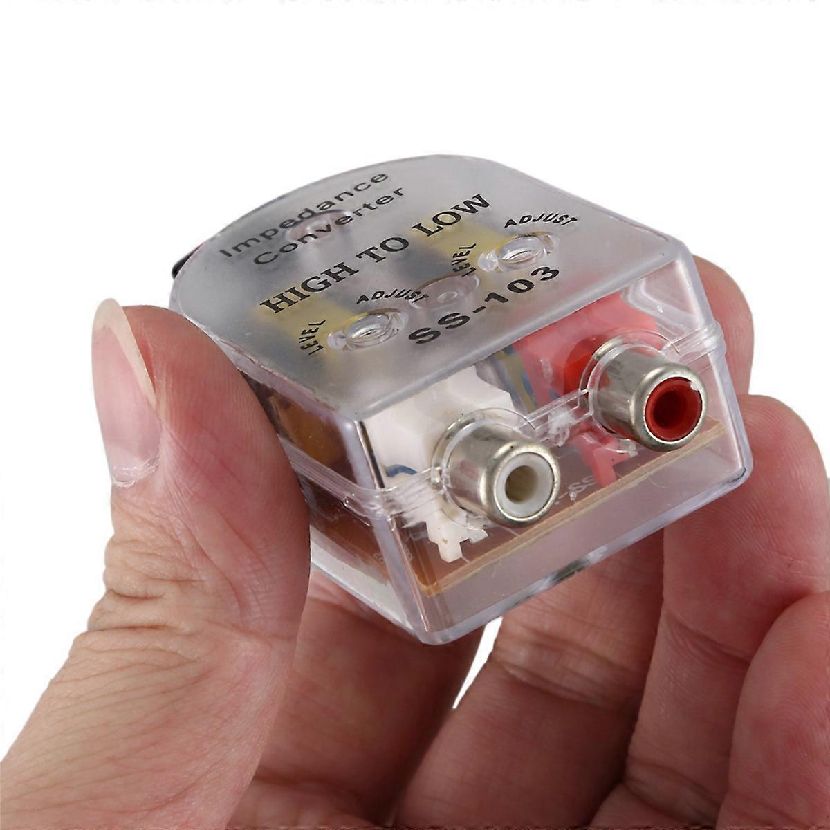2X Vehicles Auto Car High to Low Impedance Converter Adapter Speaker to Line