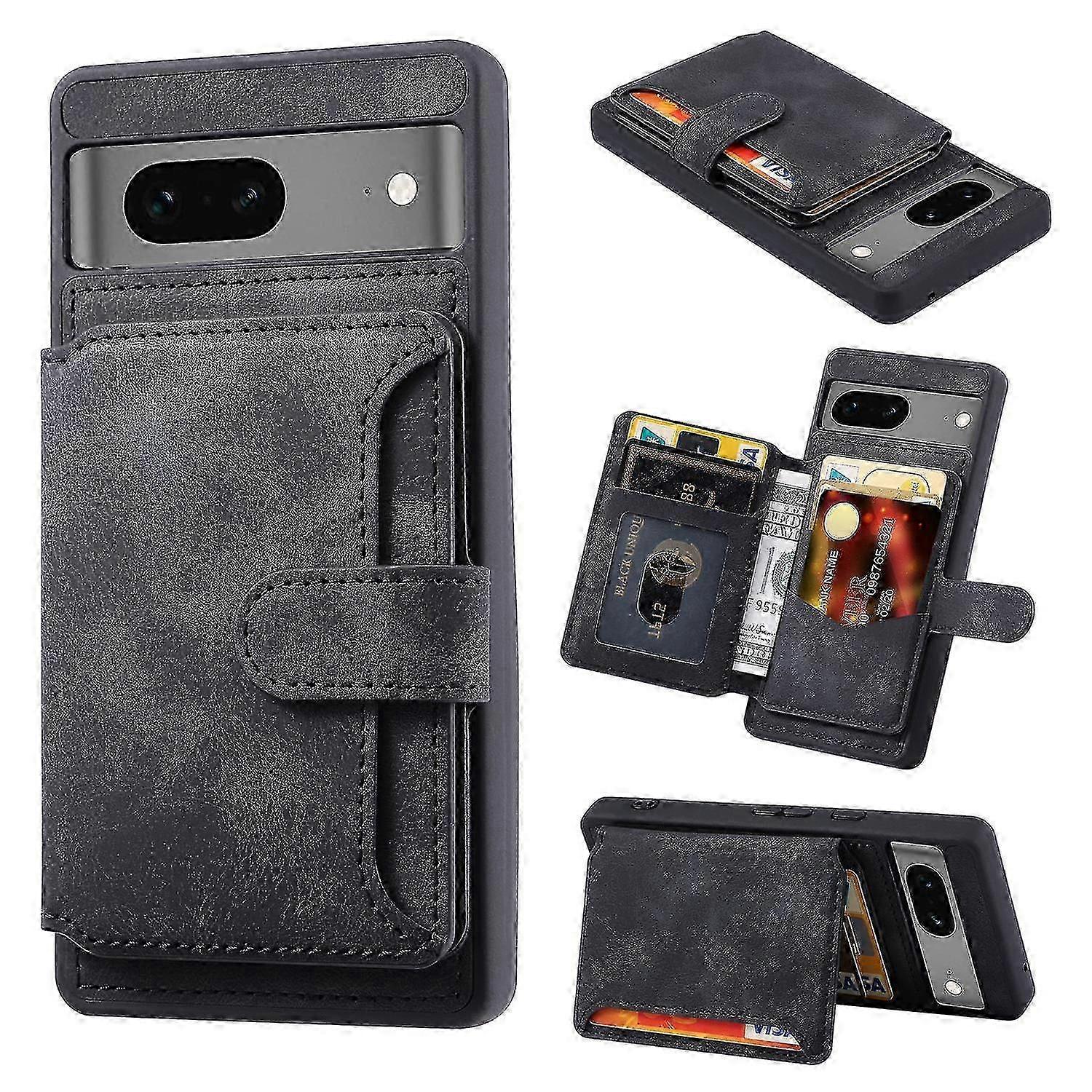 For Google Pixel 6a Leather Coated TPU Phone Case RFID Blocking Wal...