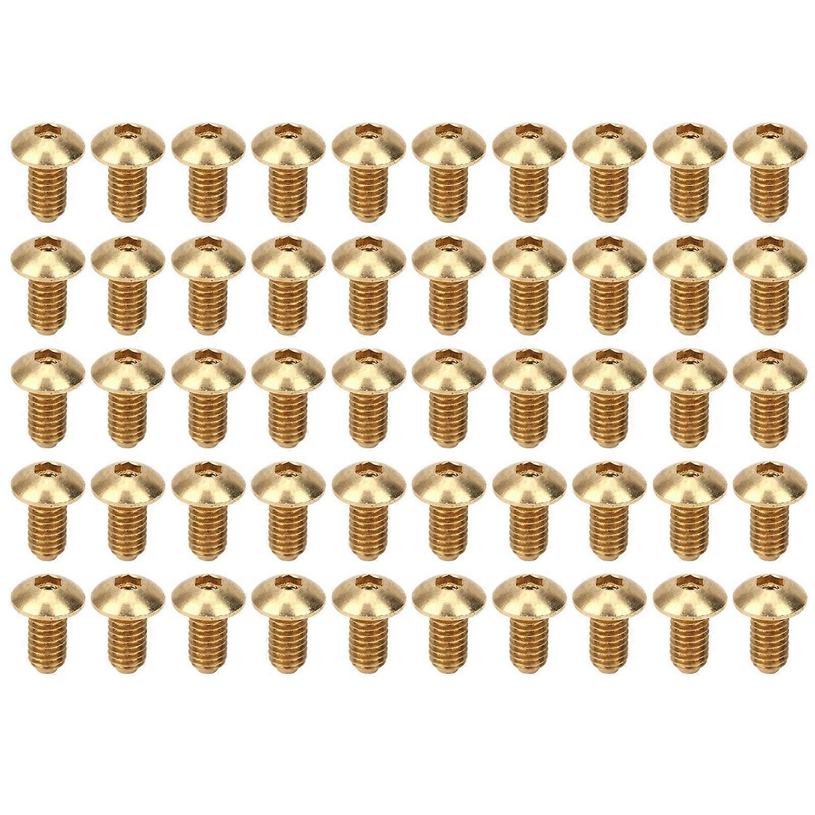 50Pcs Hex Socket Screws Half Round Head Pure Copper Hardware Accessories FastenersM4 x 8 mm