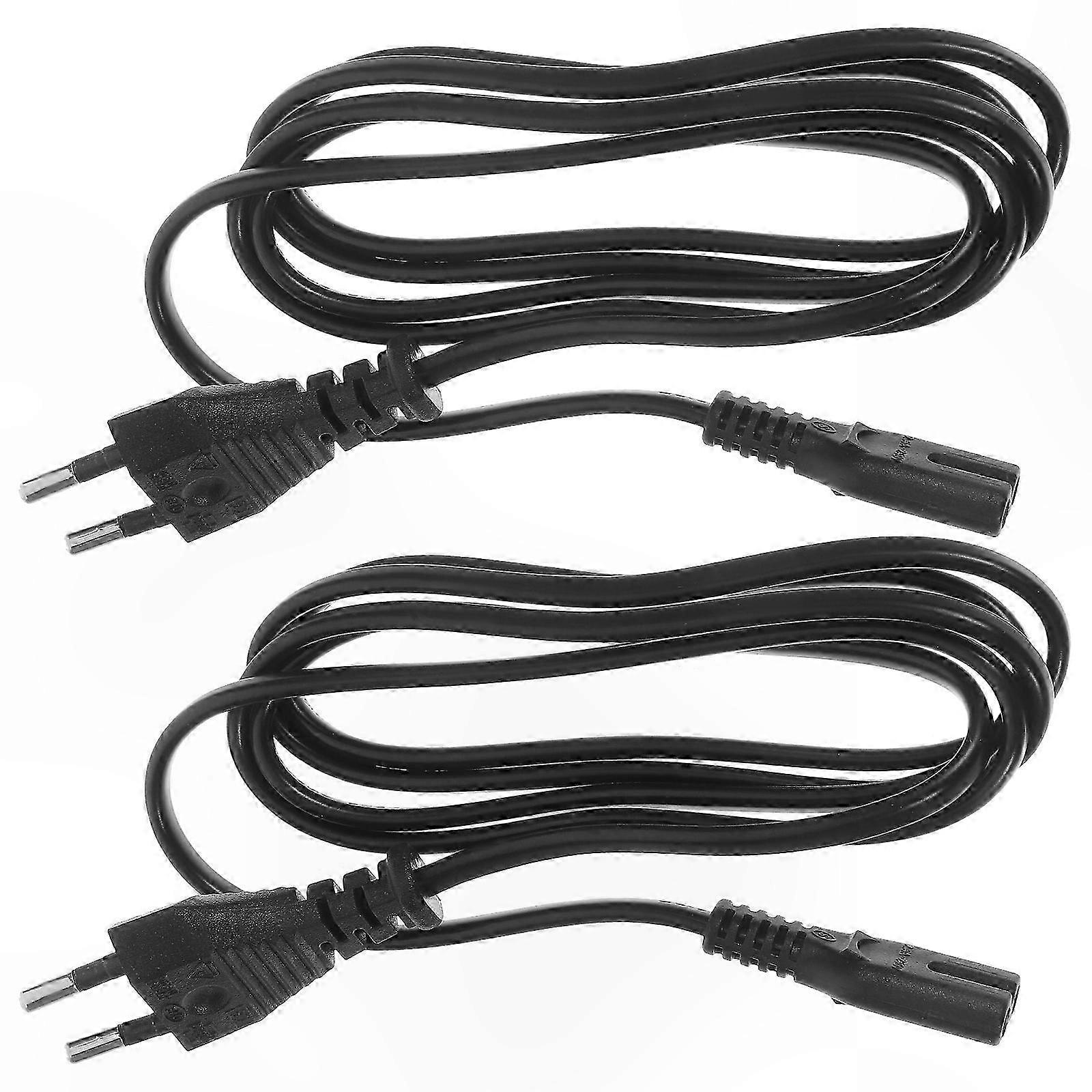 EU Plug 2-Prong AC Power Cord for TV and Lamp Devices