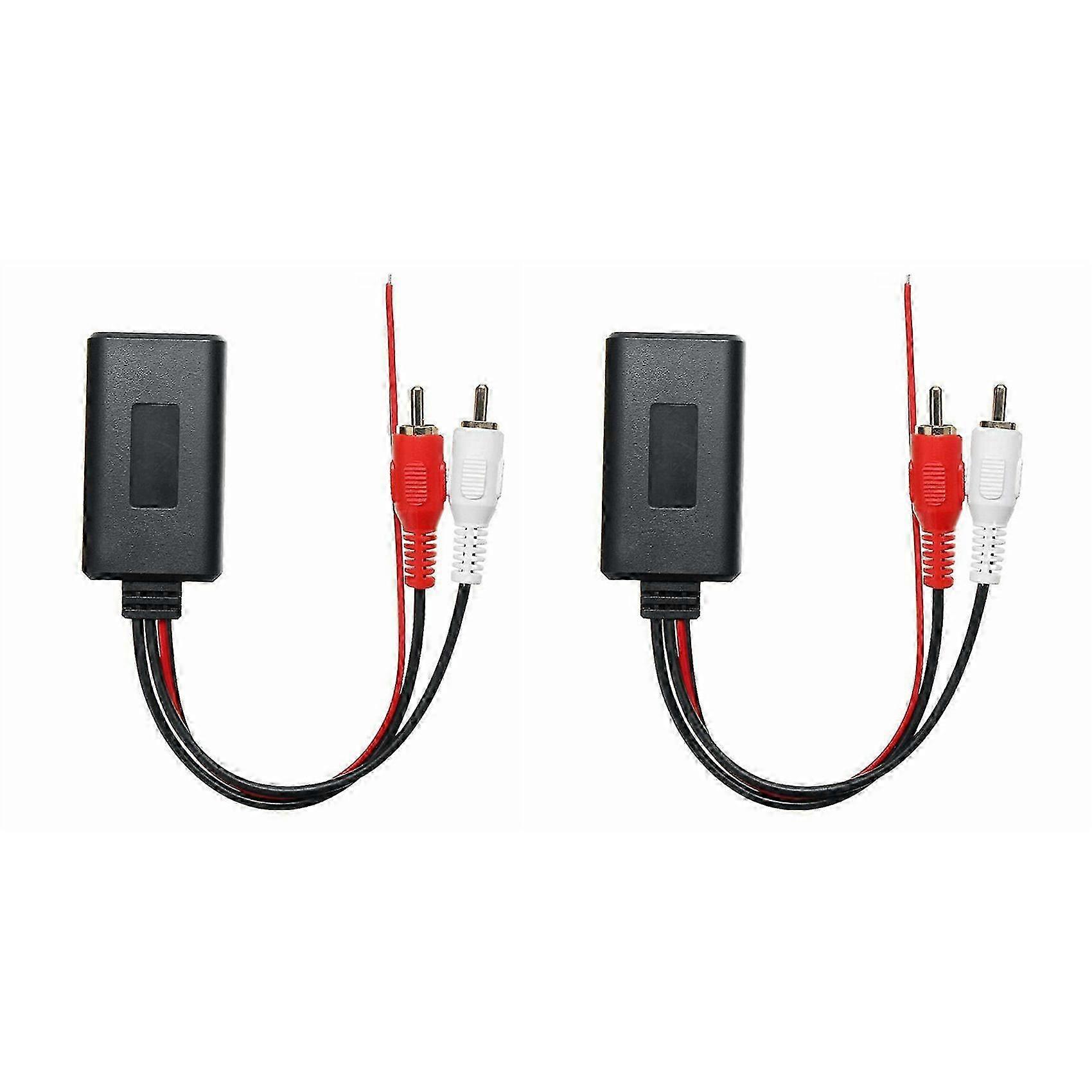 2Pcs Car Wireless Bluetooth Module Music Adapter RCA AUX Audio Cable Universal 2RCA Interface Bluet