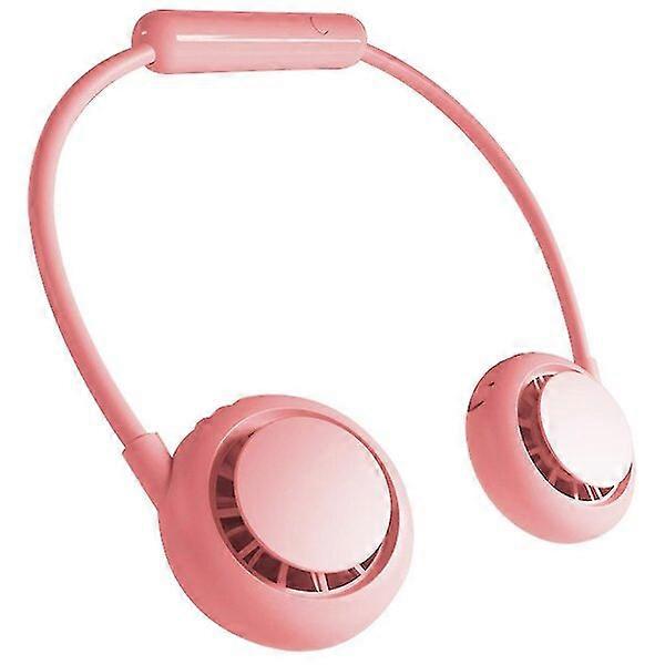 Neck-hanging fan, black/pink/ABS material, 3-speed adjustable with 360-degree direction adjustment