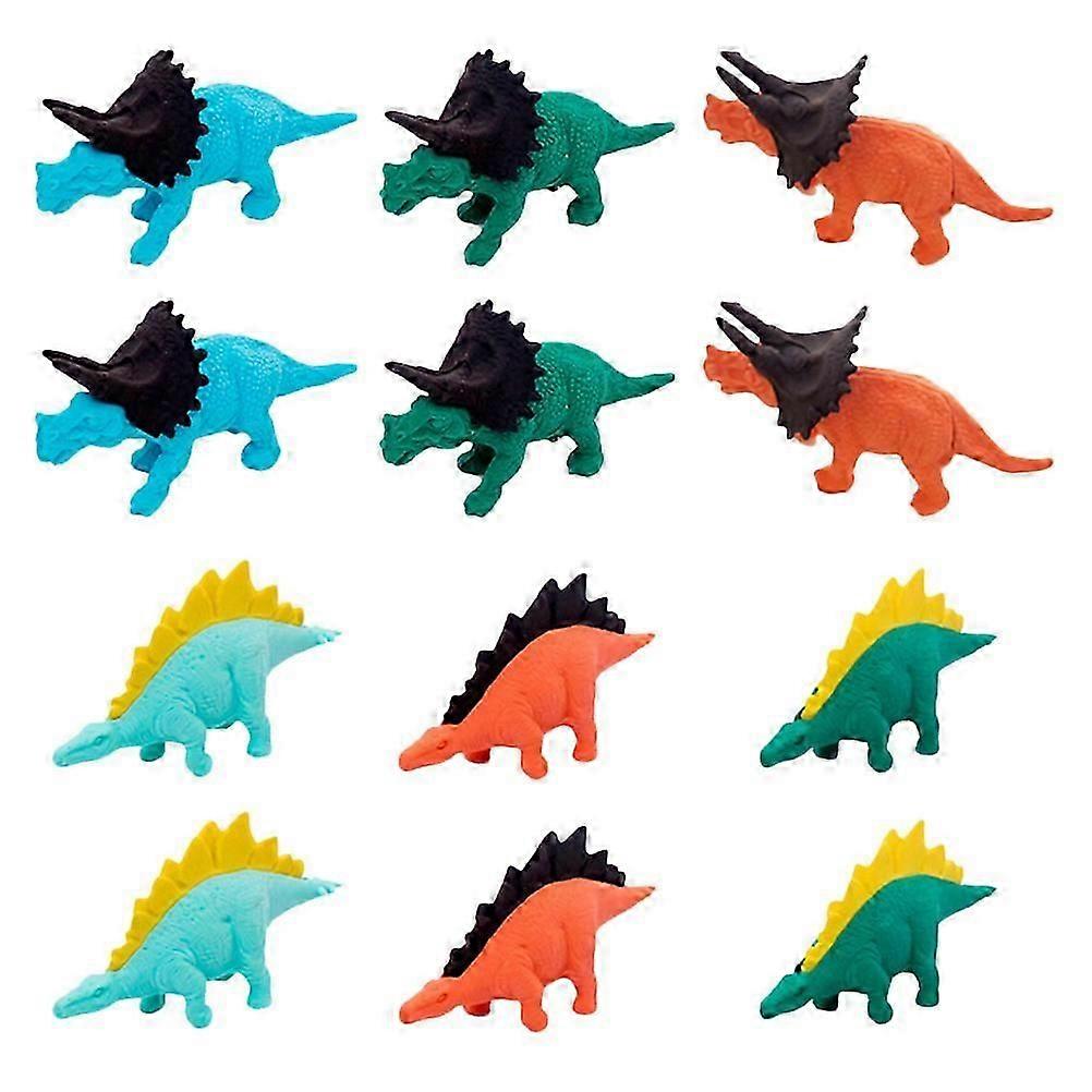 Dinosaur Erasers 16Pcs, TPR Material, Assorted Colors for School Learning