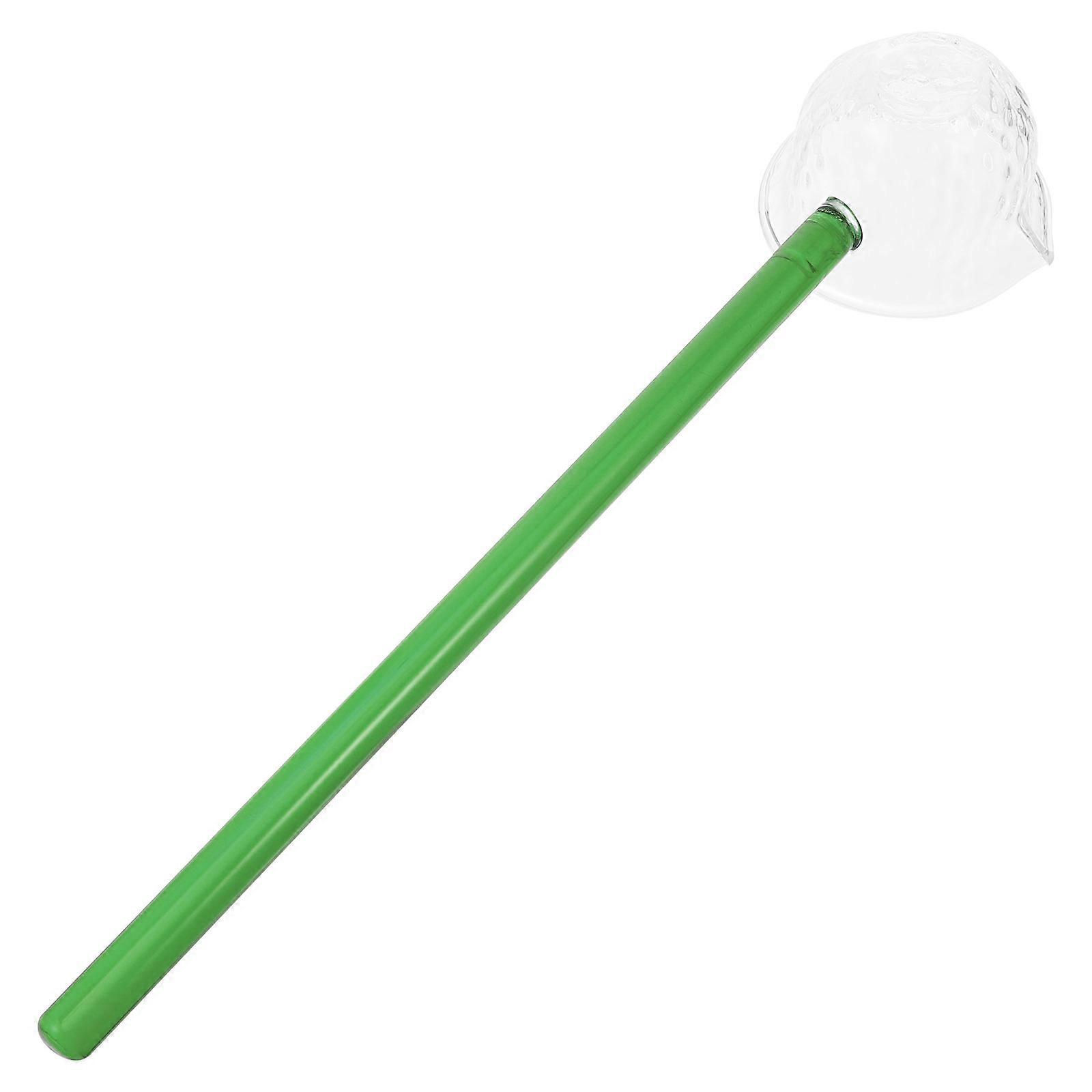Glass Teaspoon High Borosilicate Synthetic Material Clear Green for Home 6.5 Inch