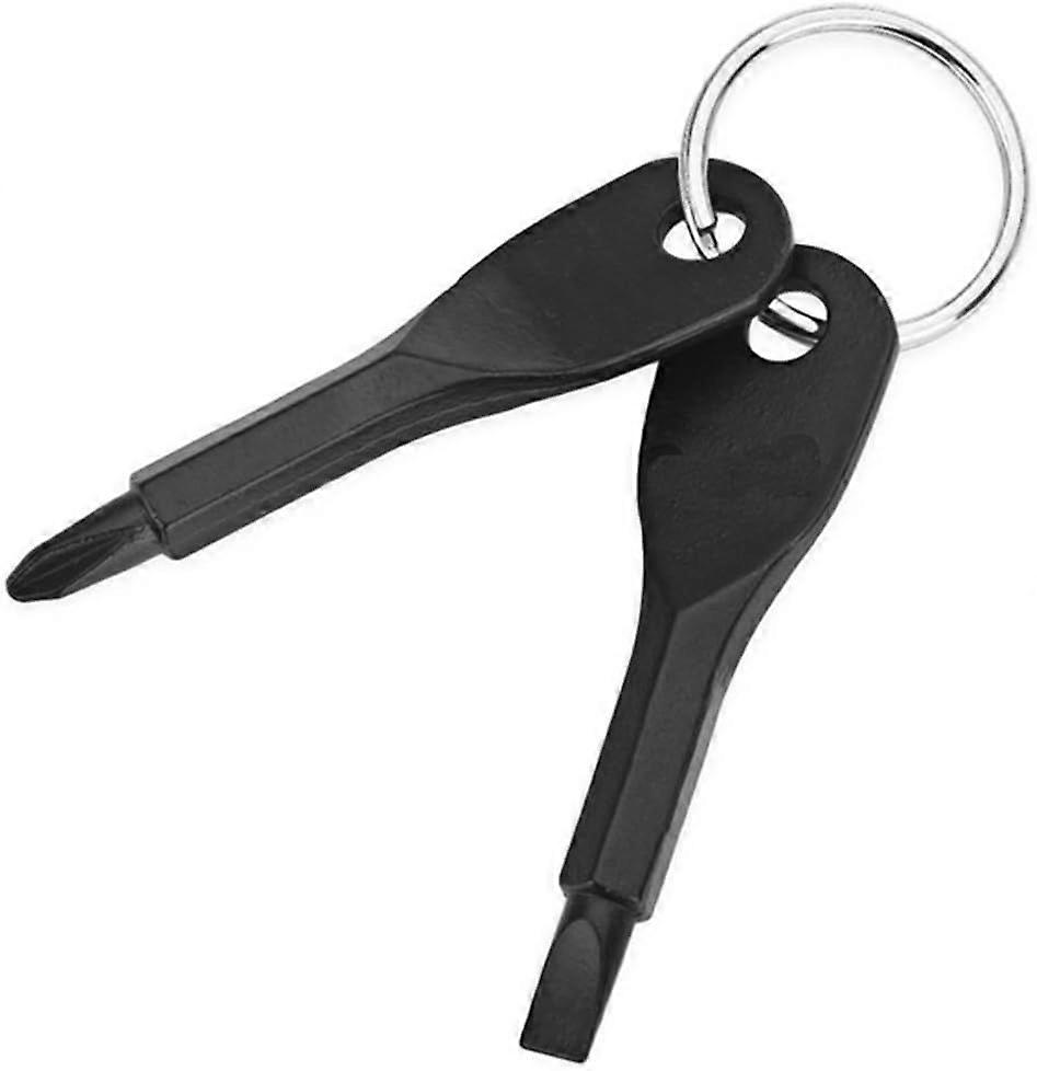 Multifunctional mini pocket tool. Portable EDC screwdriver set with key ring.