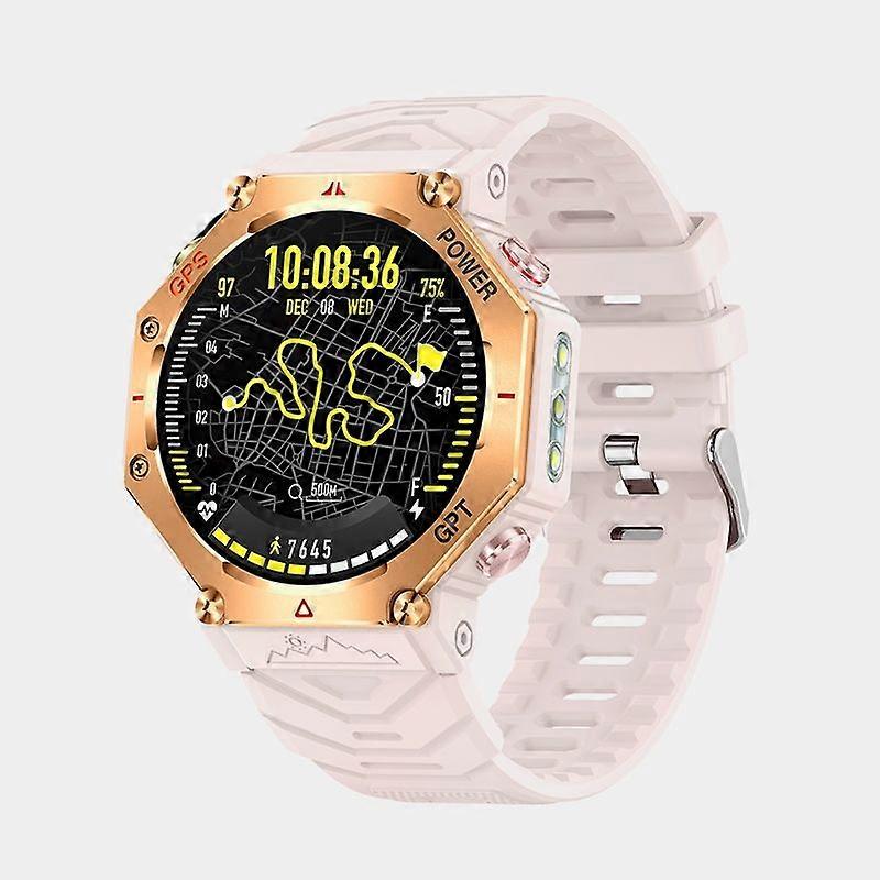 Smartwatch KC91 1.39" TFT GPS Route Tracking AI Dial GPT 3ATM Waterproof Flashlight(Pink)
