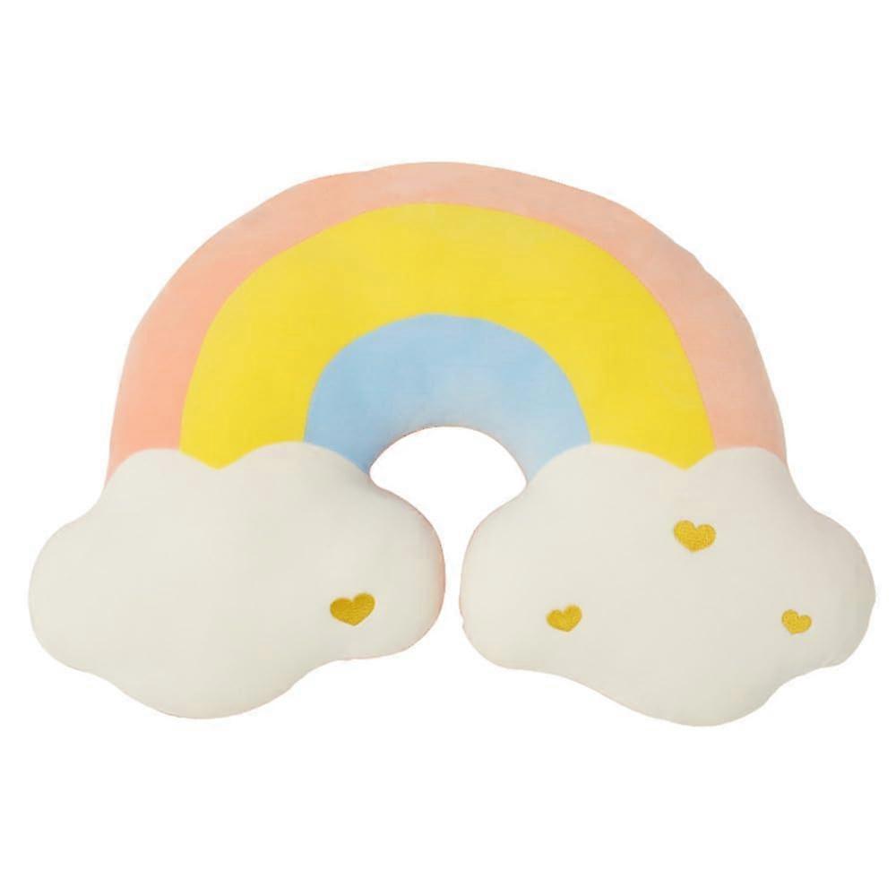 Moon Rainbow Cloud Cushion Soft Plush Pillow For Nursery Decor Bedside Sofa Cushion Rainbow Candy Color