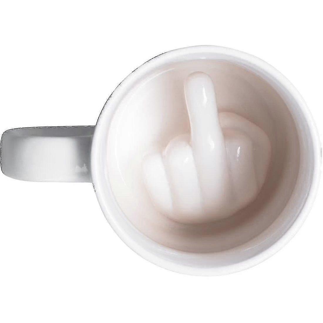 Ceramic Coffee Mug with Middle Finger Design for Tea and Hot Drinks