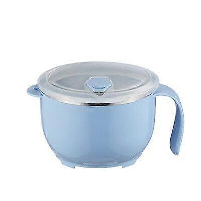 Large Capacity 304 Stainless Steel Instant Noodle Bowl Lunch Box With Lid Food Cup(Blue)