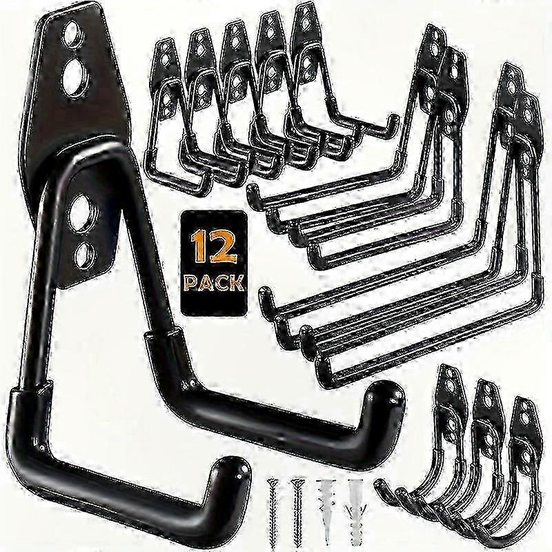 12-Pack Heavy Duty Wall Mount Hooks for Garage Storage Solutions