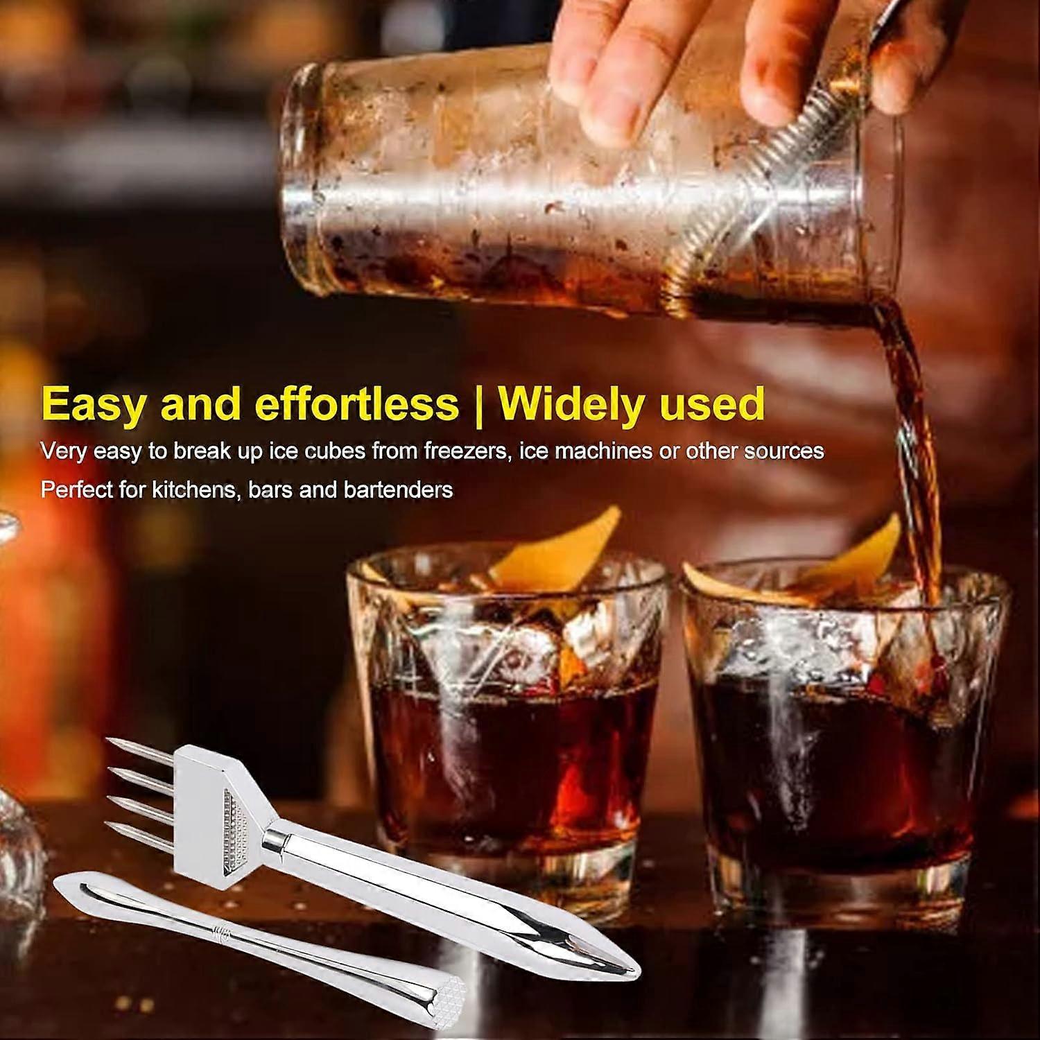 Ice Chipper Manual Professional Full Metal Ice Crusher Stick Food Grade Bar Tool Type A For Kitchen Bar Restaurant