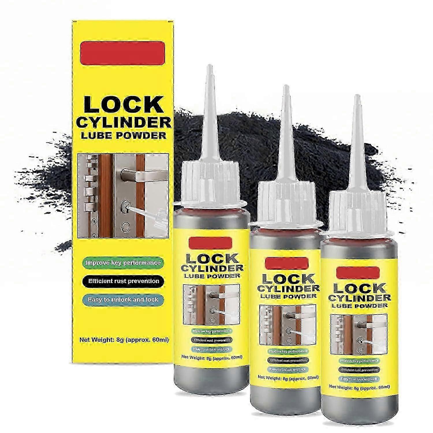 Graphite Lubricant - Natural Graphite Powder for Locks, Dry Lubricant Spray for Fix Sticking Keys&Smooth Rotation, Keys Maintenance Supplies for Beari