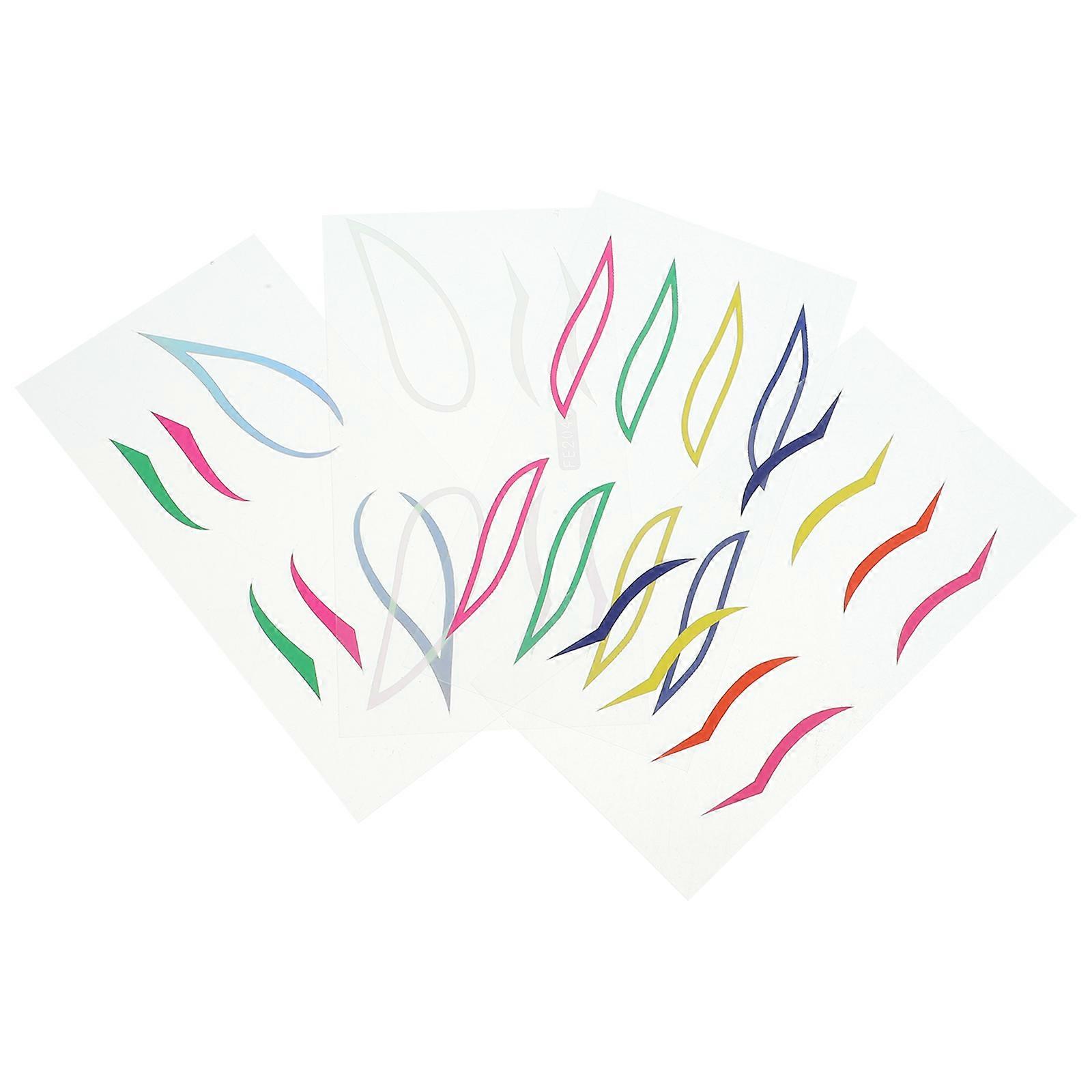 Waterproof Eyeliner Sticker Eye Line Stickers for Decor 4Sets Colorful