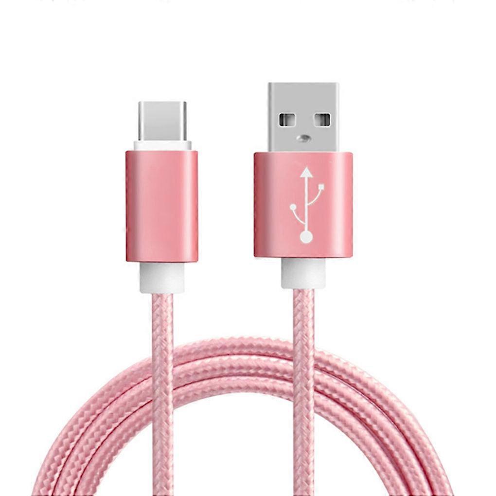 1 Meter Type-C Woven Mobile Phone Data Cable Charging Line Cord 2 in 1 Fast Charging Data Transfer