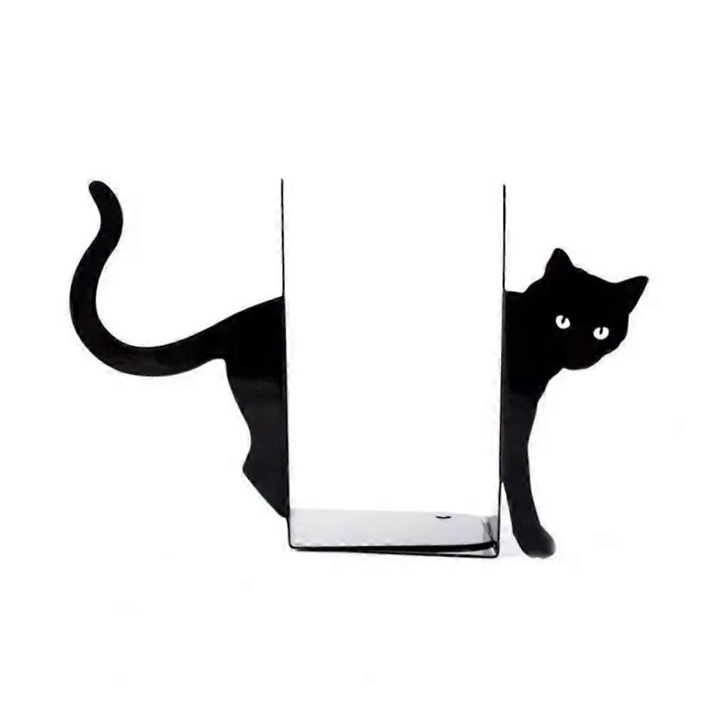 1 Pair Metal Bookends Whimsical Cat Design Decorative Bookends B