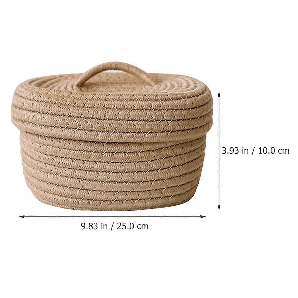 Panier en corde de coton avec couvercle pour le stockage 4Pcs Multi-Fonctionnel Usage Domestique