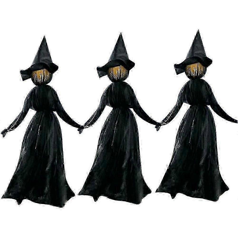 3pcs/1pc Lighted Halloween Witch Decoration Set with Sound Voice Control