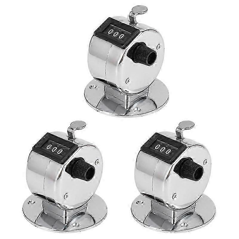 3X Round Base 4 Digit Manual Hand Tally Mechanical Palm Click Counter