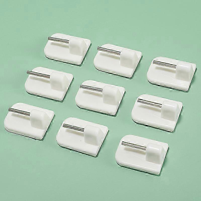 50 Packs Self Adhesive Hooks - Plastic Sticky End Window Hook For Net Curtain Rods