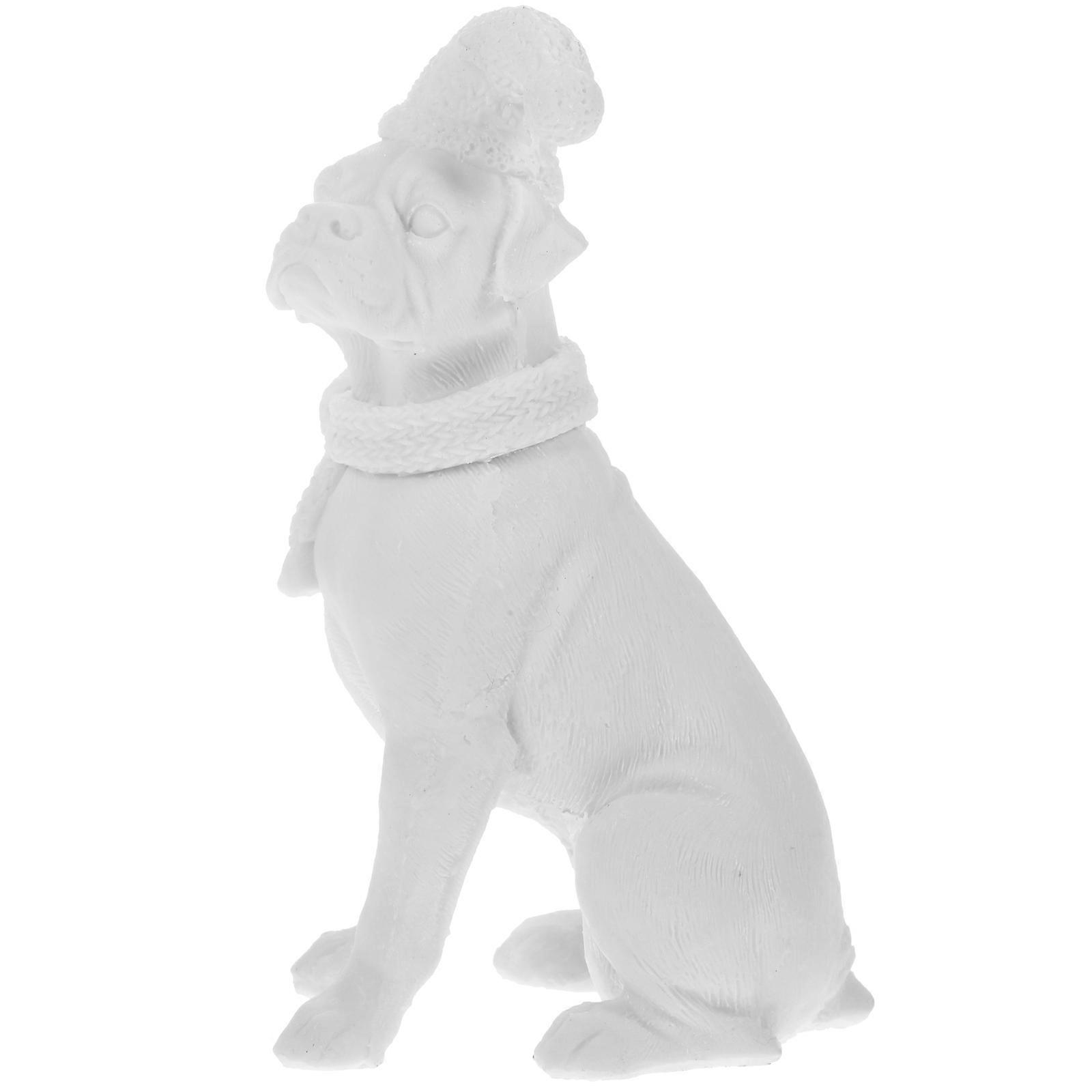 Dog Figurines Resin Unfinished for DIY Crafts 4Pcs Blank Dog Decorations