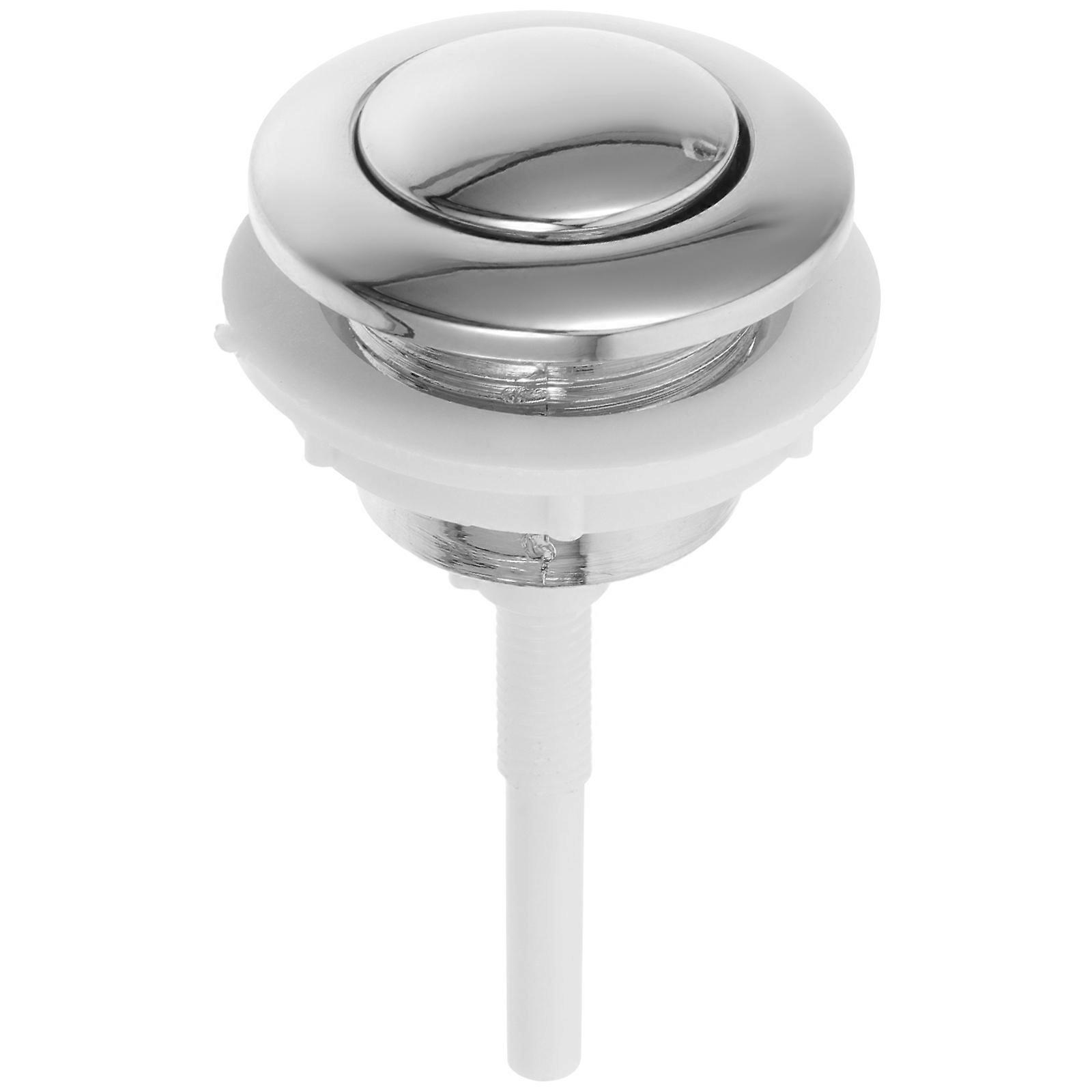 Silver Toilet Flush Button Push Plastic Replacement 3Pcs for Toilet Tank