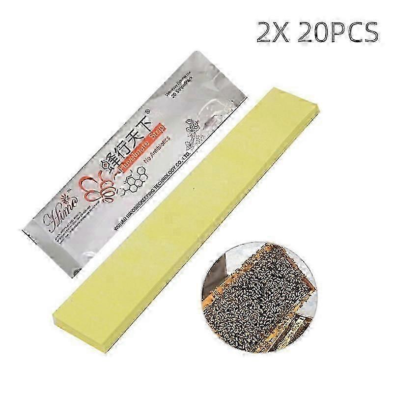 Effective Varroa Mite Killer For Beekeeping And Garden Pest Control - 2 Pack Of 20 Bee Mite Acaricide Strips