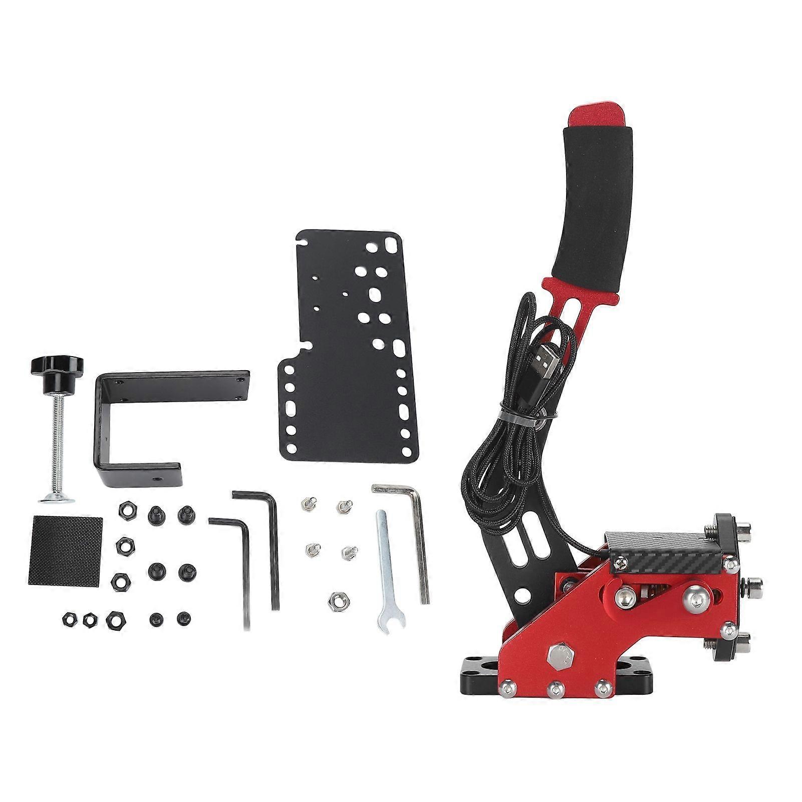 PC Racing Game USB Handbrake Professional 16Bit for Logitech G27 G29 G920 G923 T500 T300 FANATECOSW LFS DIRT RALLY with Fixation Clamp Plate Red