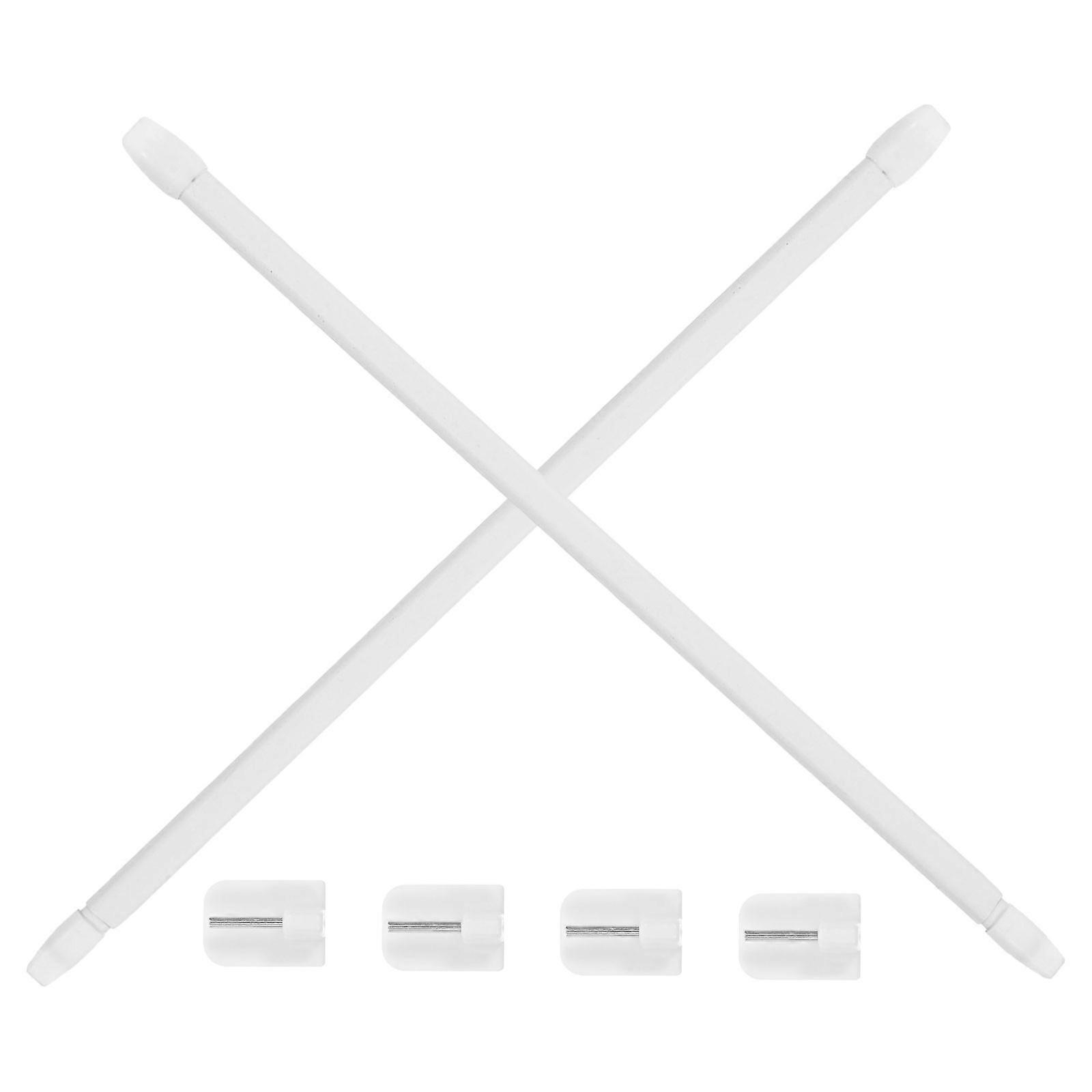 White Extendable Shower Curtain Rod for Adjustable Setup 2Sets