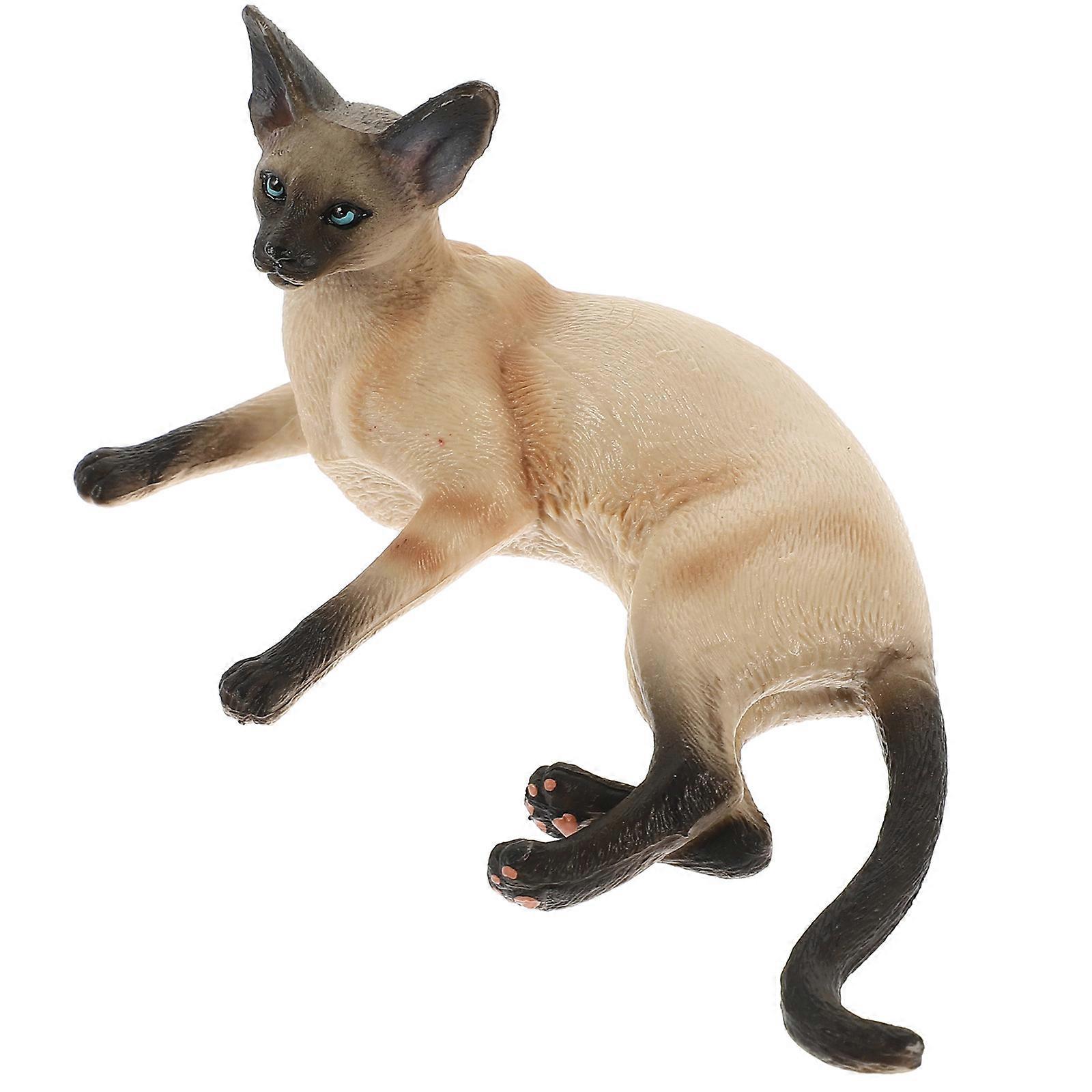 Lifelike Cat Figurine Plastic Cat Model for Decoration 5Pcs Set