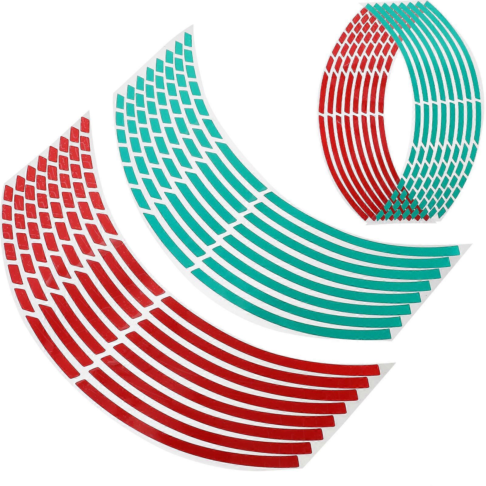 Sturdy Motorcycle And Car Reflective Wheel Rim Decals 33.50X0.80X0.10CM Assorted Color Easy To Apply 12 Sheets