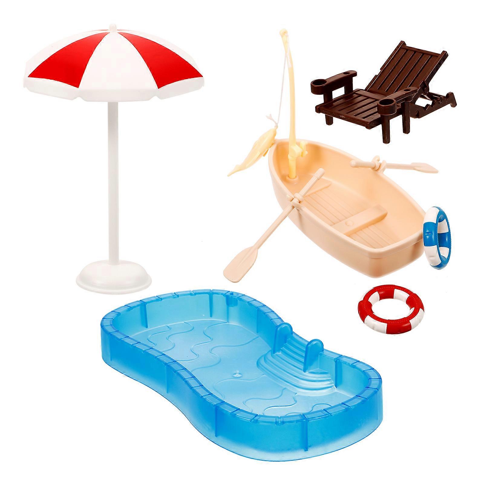 Rectangular Mini Furniture Mini Beach Chair Photography Props Assorted Color 2 Sets