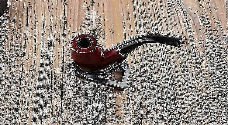 Pipe à tabac en bois faite à la main avec étui et support, finition marron classique