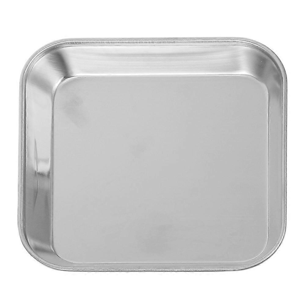 Small Square Stainless Steel Dinner Plate for 4Pcs Serving Appetizer Tray