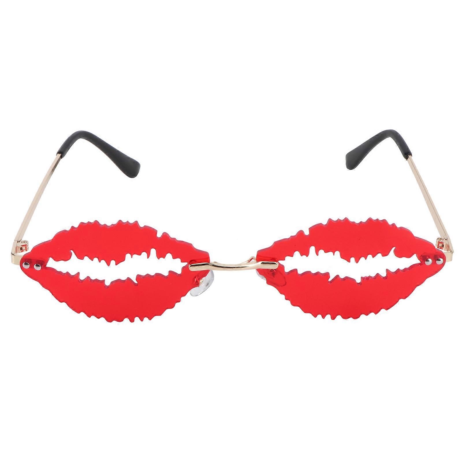 Stylish Eyeglasses Lip Shaped Sunglasses for Decor 2Pcs Unique Photo Prop