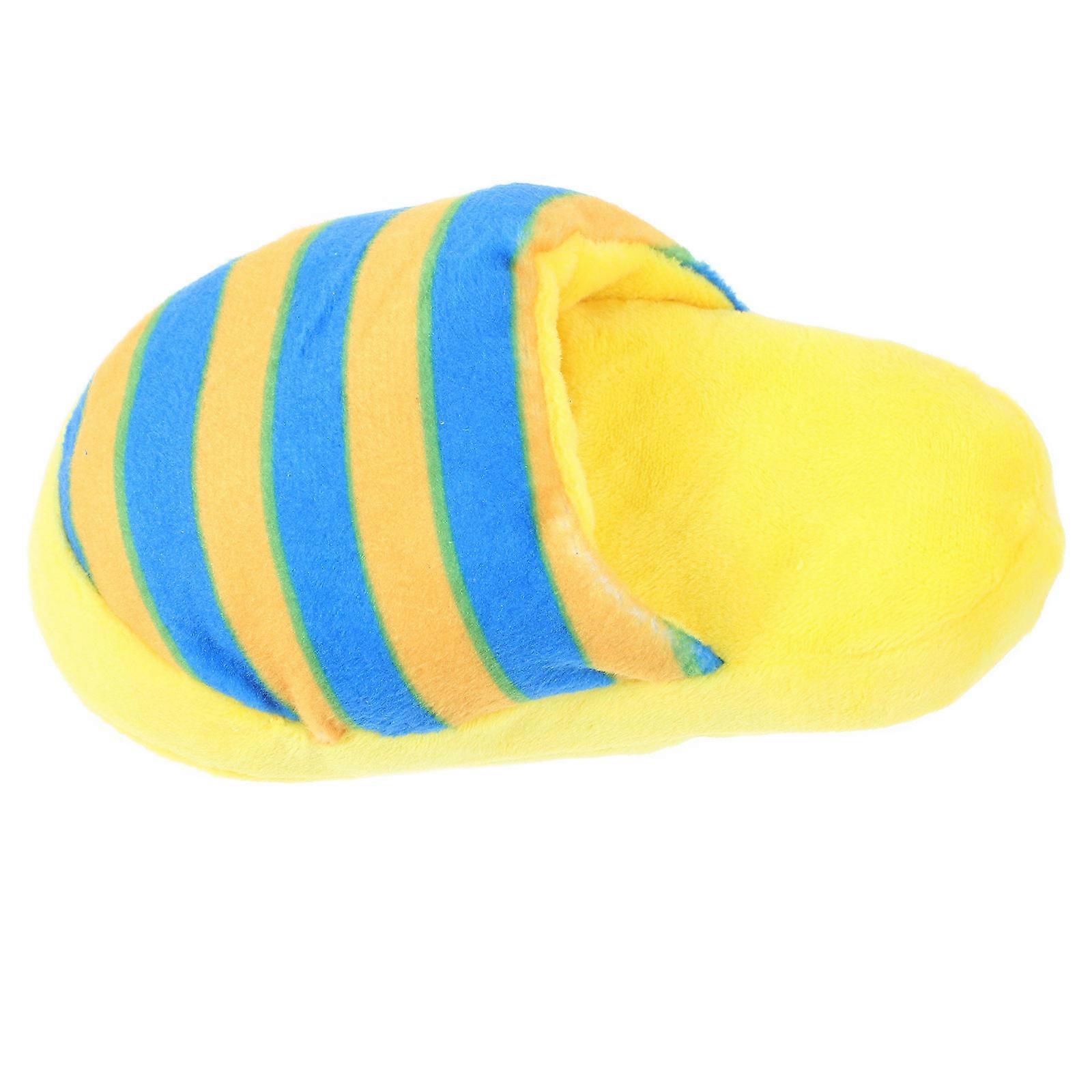 Interactive Plush Dog Toy Slipper Shape for Teeth Cleaning 4Pcs Pack