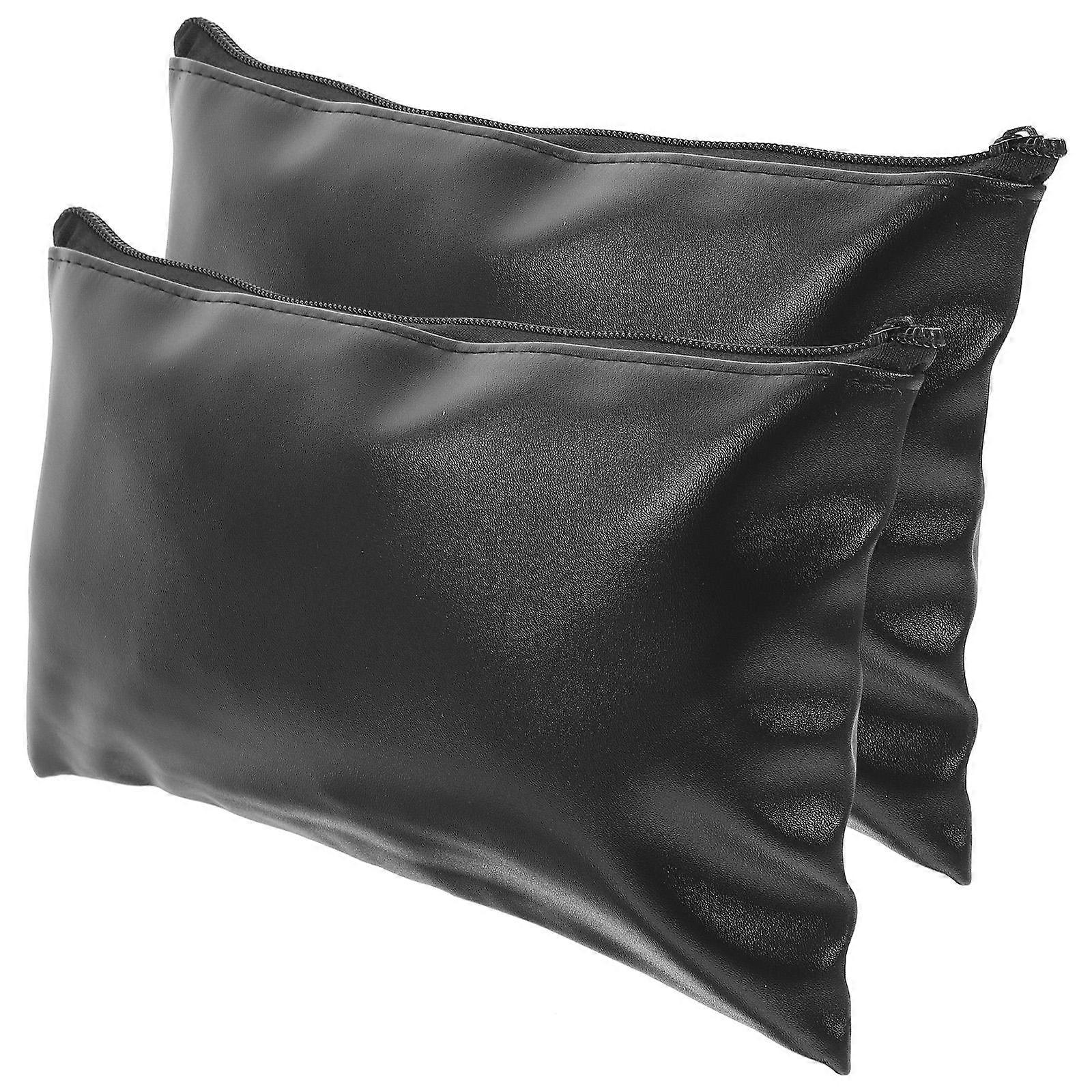 Document Pouches for File Storage with Zipper 8Pcs Black Set