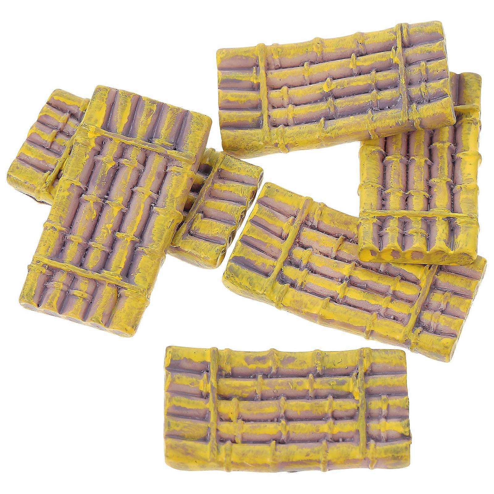 Mini Resin Craft Simulation Raft for Decor 12Pcs Boat Statues Decoration