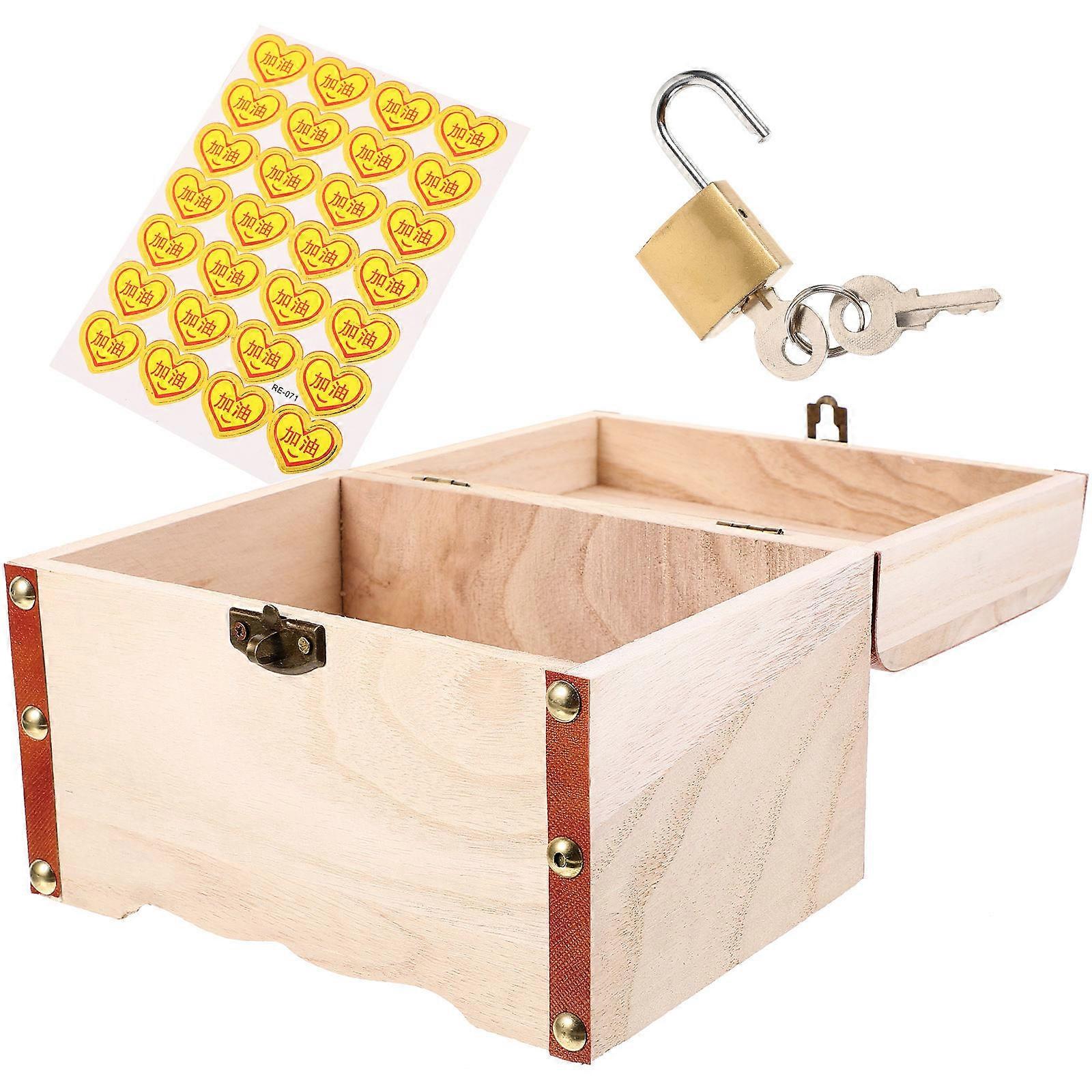 Wooden Coin Box for Storage 2Pcs Practical Piggy Bank for Kids