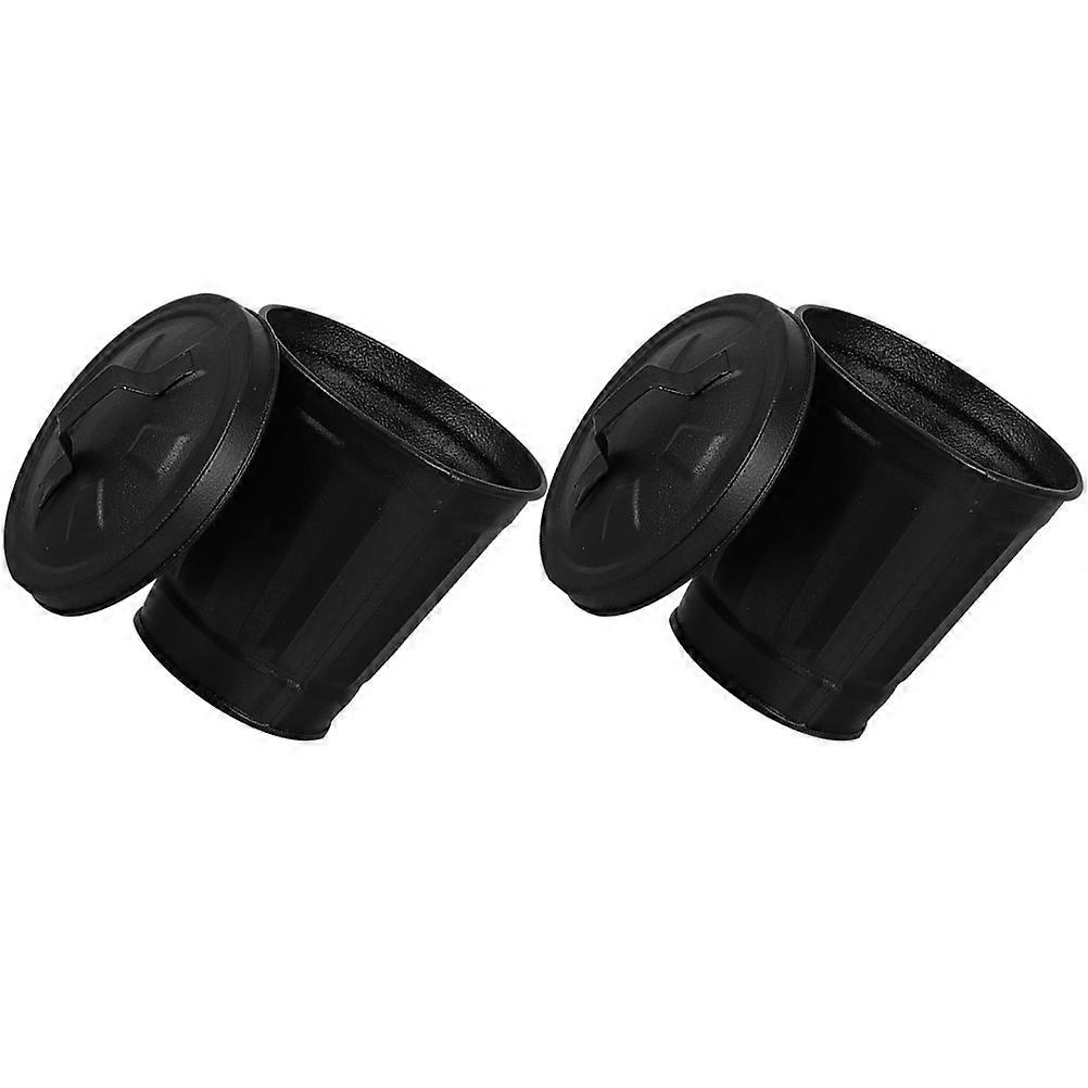 Small Trash Can Desktop Garbage Bin for Storage Use 4Pcs Black Garbage Bins