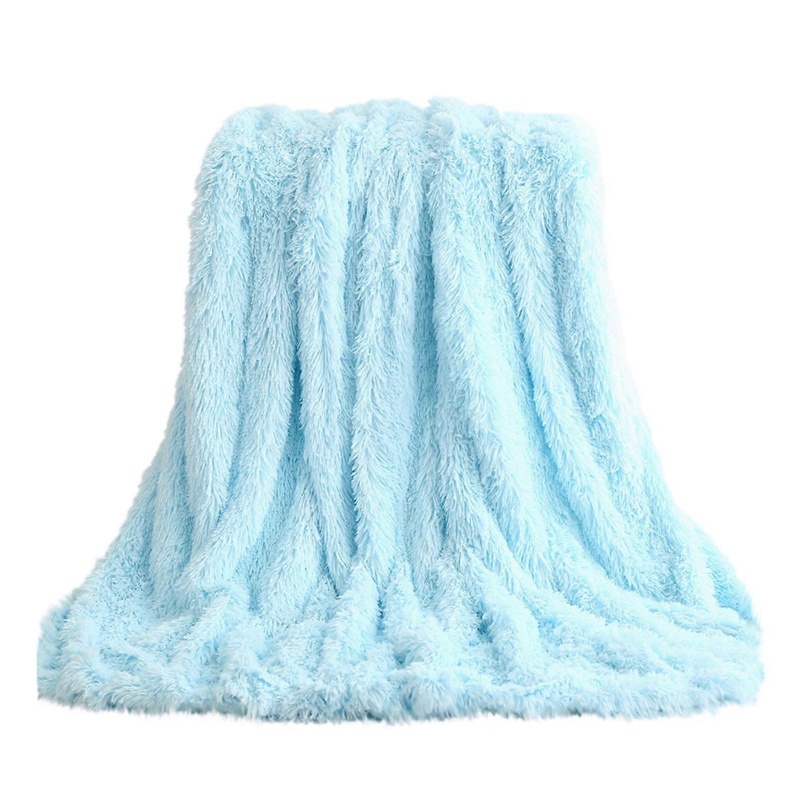 Super Soft Fuzzy Throw Blanket, Lightweight Plush Fleece Microfiber Fur Blanket, Reversible Shaggy Cozy Blanket for Couch Sofa
