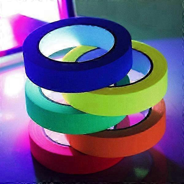 6 Rolls UV Fluorescent Neon Blacklight Tape, Gaffer Tape, Blacklight Reactive, party decoration, DIY craft 26s