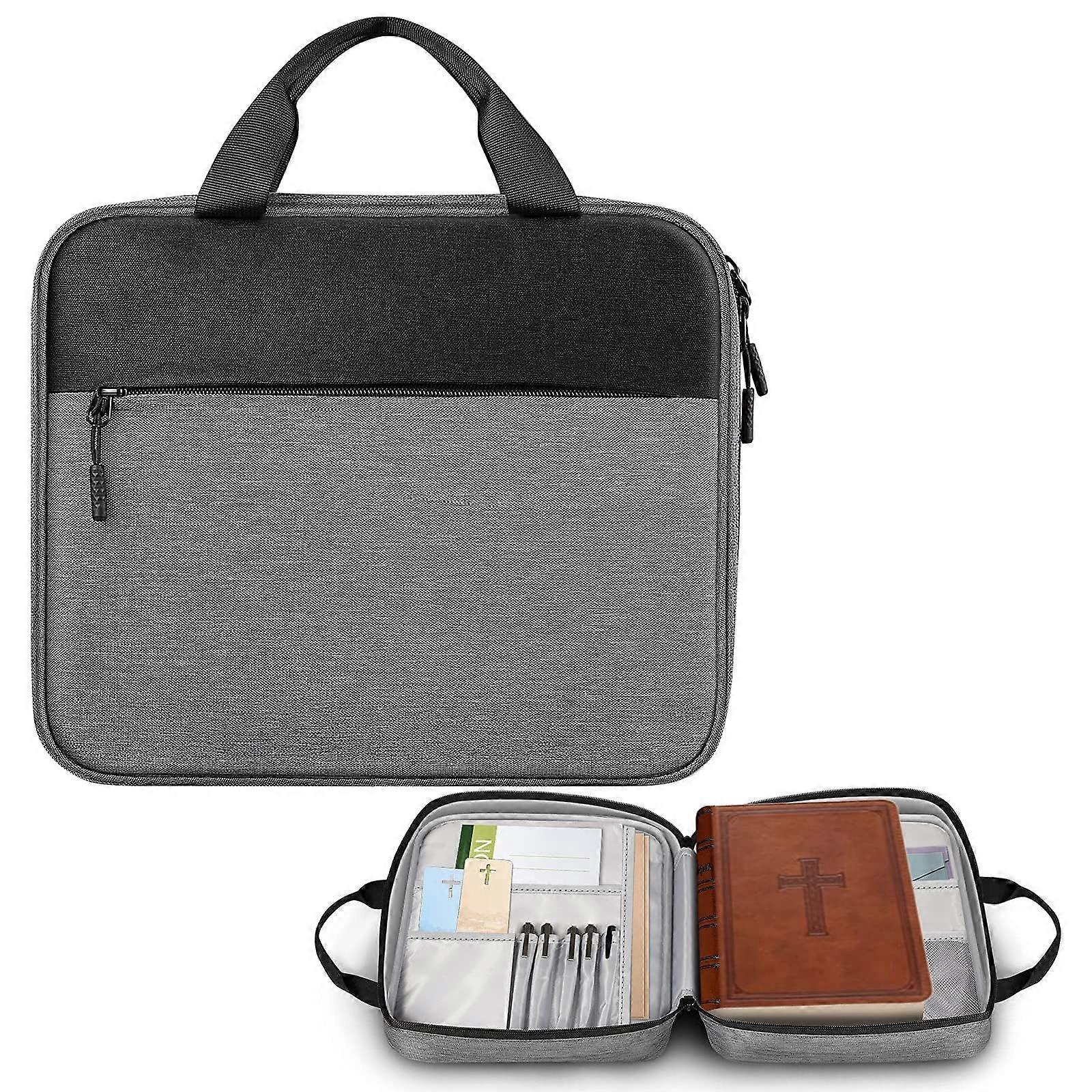 OBOSOE Large Bible Storage Bag with Handle, Grey